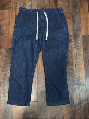 J Crew Womens Slim Denim Jean High Rise Pant Elastic Waist size medium petite